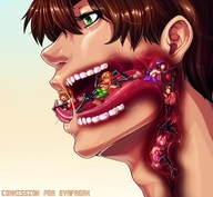drawing giantess vore tongue one_piece anime final_fantasy shrunken_woman inside_mouth swallowed male_vore naruto_(series)