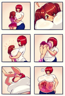 drawing vore comic color in_stomach huge_breasts demoness cruel swallowed kaminitro modeseven