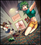 drawing giantess karbo collage insertion nude pussy color scared shrunken_woman falling gamera