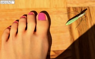 feet story pink_nails jessi_and_vicky insect above_view tiny_mk digital_render
