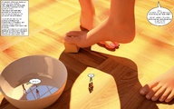 feet barefoot story shrunken_people entrapment captured bowl jessi_and_vicky box raised_foot tiny_mk digital_render