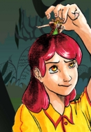 drawing color shrunken_woman my_little_pony apple_jack apple_bloom humanized_pony