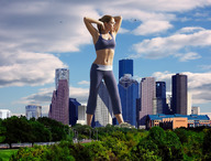 giantess collage landscape city helicopter wonderslug skyscraper athletic road trees fit doutzen_kroes houston