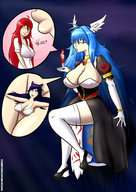 giga wings planet huge_breasts multiple_sizes kissing giantesses xanafar thigh_highs between_breasts