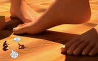 feet story shrunken_men shrunken_woman jessi_and_vicky tiny_mk digital_render