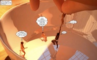 story shrunken_men hand shrunken_woman entrapment captured bowl jessi_and_vicky between_fingers hanging_on tiny_mk digital_render