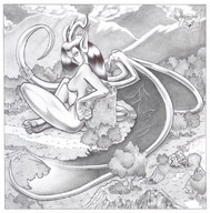 breasts drawing giantess arguswulfe nude horns wings monochrome anime succubus