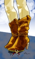 drawing giantess crush color blood shrunken_person under_foot cowgirl_boot