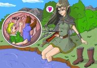 drawing giantess vore color sword water shrunken_men thor66 swallowed elf_girl stomach_view