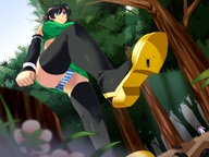 drawing giantess color shoes unaware shrunken_woman woods bugs point_of_view
