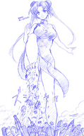 giantess feet city mega long_hair destruction barefoot soles torajimaneko translate_me foot_crush fanart sailormoon pencil_drawing japanese_text