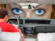 giantess collage blue_eyes unknown_artist vehicles driver looking_in looking_at_tiny