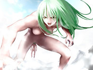 drawing giantess insertion nude color green_hair shrunken_men