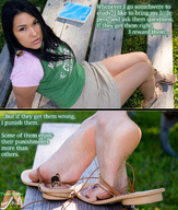 collage black_hair story foot_worship shrunken_men under_foot looking_at_viewer the_mindtaker