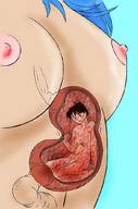 breasts drawing giantess nude vore color shrunken_men stomach_view acids