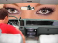 giantess collage green_eyes unknown_artist vehicles driver windshield looking_in looking_at_tiny