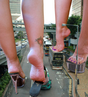 collage feet barefoot high_heels soles giantesses streets vehicles platforms under_foot pedicure tattoo buses tolik vehicle_crush city_street