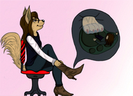 drawing insertion feet furry color paws boots punishment shrunken_person no_background
