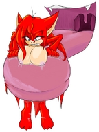 breasts giantess nude vore furry color tongue digestion belly inside_mouth