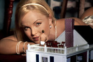 collage blonde lying_down shrunken_men face dollhouse looking_at_tiny