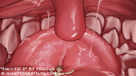 drawing giantess micro nude vore comic color tongue inside teeth saliva pogojo lips giantess_katelyn shrunken_man throat entrapment point_of_view internal_view emi_eri