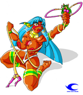 drawing giantess color handheld huge_breasts stretched squeezed