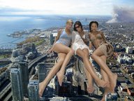 giantess collage city mega barefoot lying_down legs giantesses looking_at_viewer