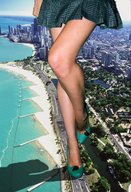 giantess crush collage city beach ocean shoes legs shadow coast sunny