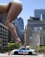 giantess collage nude city butt barefoot jr skyscrapers between_buildings police_car crushed_car