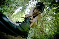 giantess black_hair low_angle boots piercings hand photograph outdoors gothic_giantess low_view point_of_view dyed_hair combat_boots gothic enki
