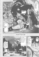 breasts drawing giantess comic monochrome penis sex bra huge_breasts couple shrunken_men cat_girl english inside_bra