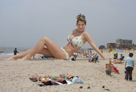 giantess collage swimsuit beach ocean sand ktantan looking_at_viewer sunbathers gemma_atkinson