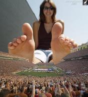 collage feet mega soles unknown_artist sunglasses looking_at_viewer crowds football_stadium