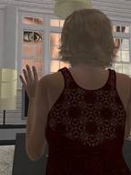 giantess blonde short_hair eye doll_house small_female looking_in digital_render