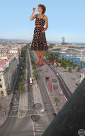 giantess crush collage city buildings shoes dress vehicles between_fingers hedin standing_in_highway looking_at_tiny