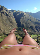 giantess collage feet lying_down navel legs mountains sky sunny trees countryside