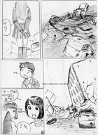 drawing giantess crush comic monochrome destruction cars buildings people korean_text