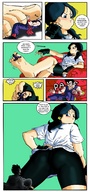 drawing giantess feet comic color barefoot soles domination story unknown_artist shrunken_men worship dragon_ball fanart english under_foot point_of_view dragonballz gohan videl