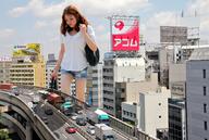 giantess collage city traffic asian