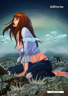 drawing city mega comic color destruction high_heels jeans belly clouds giantessfan