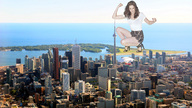giantess collage city ocean high_heels skyscraper docop kristen_stewart squatting_down