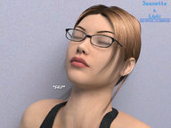 vore mouth glasses story shrunken_woman dangle swallowed between_fingers looking_at_victim digital_render