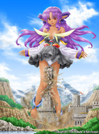 drawing giantess panties mega color destruction anime purple_hair knight elf eichikei