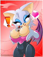 drawing giantess wings color large_breasts cleavage shadow rouge_the_bat between_breasts