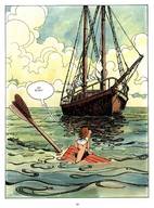 drawing comic color ocean story shrunken_woman gullivera ships milo_manara