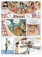 drawing comic color ocean story women ladder gullivera ships milo_manara flying_village