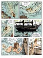 drawing giantess comic color ocean story swimming gullivera ships milo_manara