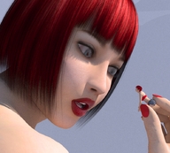 red_hair shrunken_woman between_fingers boomgts digital_render