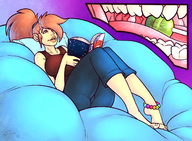 drawing giantess color mouth shrunken_woman entrapment lollipop sheela