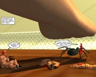 giantess jessica alien soles victoria story shrunken_people jessi_and_vicky under_foot spider tiny_mk digital_render